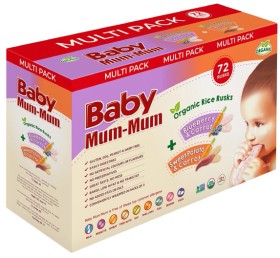 Baby-Mum-Mum-72-Pack-Organic-Combo-Rice-Rusks on sale