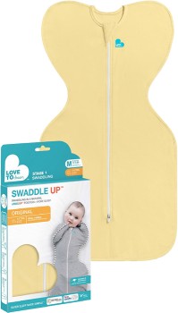 Love-to-Dream-1-TOG-Swaddle-Up-Yellow-or-Coral-Sizes-Newborn-S-M on sale
