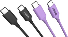 Laser-Twin-Pack-2m-USB-C-to-USB-C-BlackPurple on sale