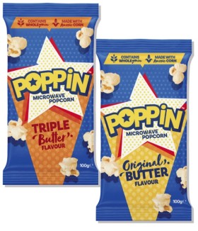 Poppin-Microwave-Popcorn-85g-100g on sale