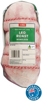 Coles-Australian-Lamb-Boneless-Leg-Roast on sale