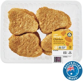 Coles-Simply-RSPCA-Approved-Chicken-Schnitzel-Plain-Crumb-12kg on sale