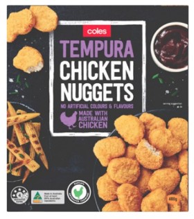 Coles-Tempura-Chicken-Nuggets-400g on sale