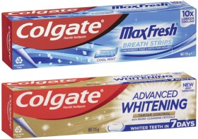 Colgate-Advanced-Whitening-Tartar-or-Max-Fresh-Toothpaste-115g on sale