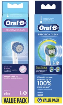 Oral-B-Electric-Toothbrush-Refill-Heads-Precision-Clean-or-Sensitive-6-Pack on sale
