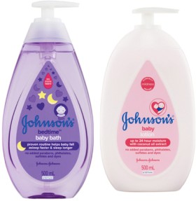 Johnsons-Baby-Bedtime-Bath-or-Baby-Lotion-500mL on sale