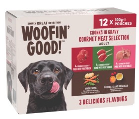 Woofin-Good-Dog-Food-12x100g on sale