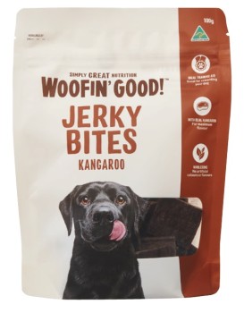 Woofin-Good-Jerky-Bites-Dog-Treats-100g on sale