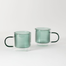 Barrio-Double-Wall-Green-Glass-Mug-2pk-by-MUSE on sale