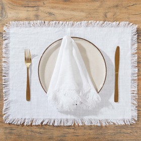 Ashra-Fringed-White-Table-Linen-Range-by-MUSE on sale