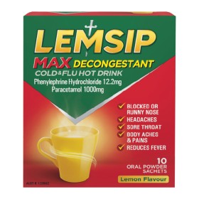 Lemsip-Max-Decongestant-Cold-Flu-Hot-Drink-Sachets-Pk-10 on sale