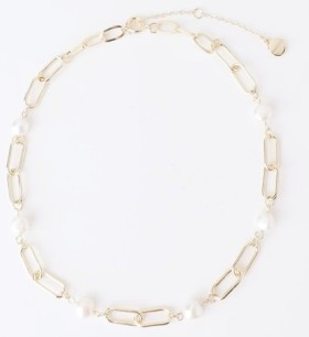 Basque+Chain+Links+and+Pearl+Necklace