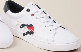 Tommy-Hilfiger-Womens-Sneaker-WhiteRed on sale