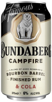 NEW-Bundaberg-Campfire-Bourbon-Barrel-Rum-Cola-Cans-4x375mL on sale