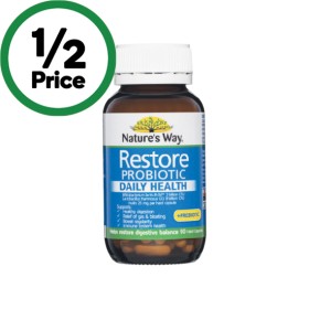 Natures-Way-Restore-Probiotic-Capsules-Pk-90 on sale