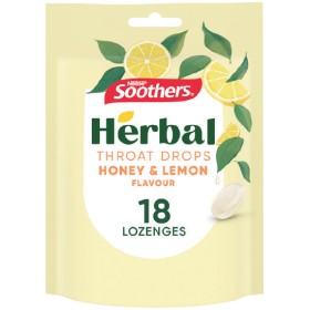 Nestle-Soothers-Honey-Lemon-Herbal-Throat-Drops-Pk-18 on sale