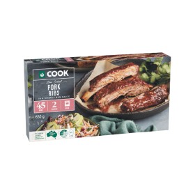Woolworths-COOK-Pork-Ribs-in-BBQ-Sauce-650g on sale