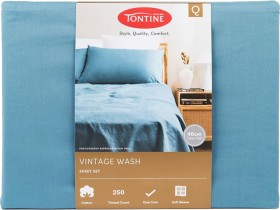 Tontine-Vintage-Wash-Sheet-Set-Queen-Steel-Blue on sale