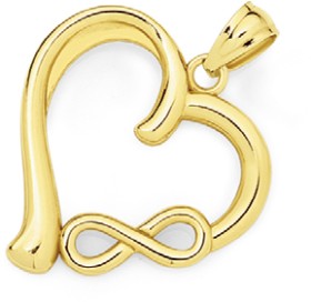 9ct+Gold+Heart+Pendant+with+Infinity