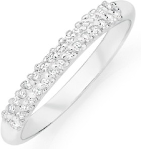 Sterling+Silver+Fine+Cubic+Zirconia+Pave+Friendship+Ring