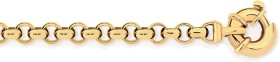 9ct+Gold+19cm+Solid+Belcher+Bolt+Ring+Bracelet