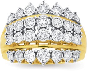 9ct-Gold-Diamond-Ring on sale