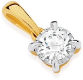 Alora-10ct-Two-Tone-Gold-30-Point-Solitaire-Lab-Grown-Diamond-Pendant on sale