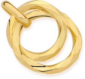 9ct-Gold-Hammered-Diamond-Cut-Circle-Pendant on sale