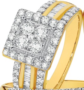 9ct-Gold-Diamond-Square-Cluster-Ring on sale