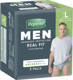 Depend-Real-Fit-Underwear-Men-Large-8-Pack on sale
