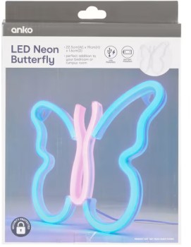 NEW-LED-Neon-Butterfly-Light-Blue-and-Pink on sale