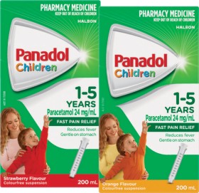 Panadol-Children-1-5-Years-Strawberry-or-Orange-Flavour-200mL on sale