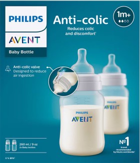 Phillips-Avent-Anti-Colic-Baby-Feeding-Bottle-BPA-Free-2-X-260ml on sale