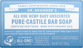 Dr-Bronners-Pure-Castile-Bar-Soap-Baby-Unscented-140g on sale