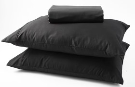 250-Thread-Count-Cotton-Rich-Sheet-Set-Queen-Bed-Black on sale