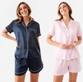 Short-Sleeve-Top-and-Shorts-Satin-Pyjama-Set on sale