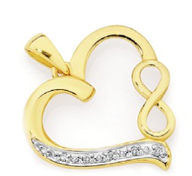 9ct-Gold-Diamond-Infinity-Heart-Pendant on sale