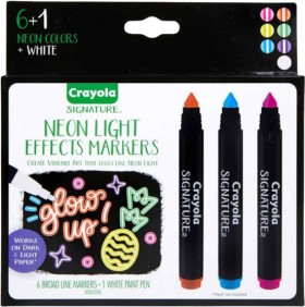 Crayola-Signature-Neon-Light-Effects-Markers-6-Count on sale
