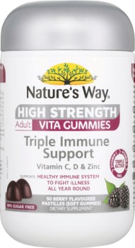 Natures-Way-High-Strength-Adult-Vita-Gummies-Triple-Immune-Support-50-Pastilles on sale