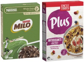 Uncle-Tobys-Plus-565g-705g-or-Nestl-Milo-Cereal-620g on sale