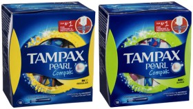 Tampax-Pearl-Compak-Regular-Tampon-or-Super-Tampon-with-Applicator-18-Pack on sale