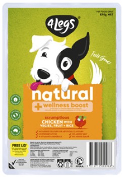 4-Legs-Natural-Wellness-Boost-Meatball-Dog-Food-Tray-870g on sale