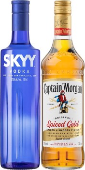 Skyy-Vodka-or-Captain-Morgan-Spiced-Gold-Rum-700mL on sale