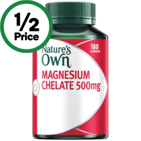 Natures-Own-Magnesium-Chelate-500mg-Capsules-Pk-180 on sale