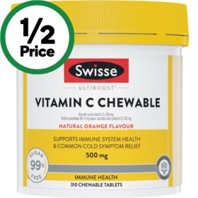 Swisse-Ultiboost-Vitamin-C-Chewable-Tablets-500mg-Pk-310 on sale