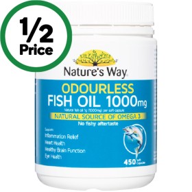 Natures-Way-Odourless-Fish-Oil-1000mg-Capsules-Pk-450 on sale