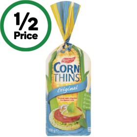 Real-Foods-Corn-Thins-125-150g on sale