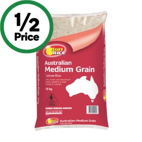 SunRice-White-Medium-Grain-Rice-10-kg on sale