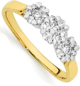 9ct+Gold+Diamond+Trilogy+Ring