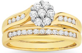 18ct-Gold-Diamond-Bridal-Set on sale